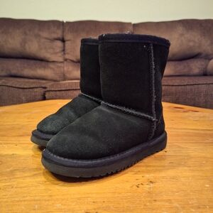 Kids Black Suede Ugg Ankle Boots